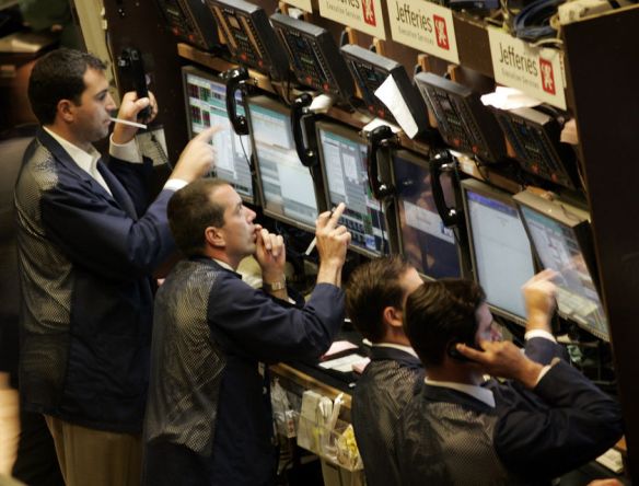 Investors react to the market slump.